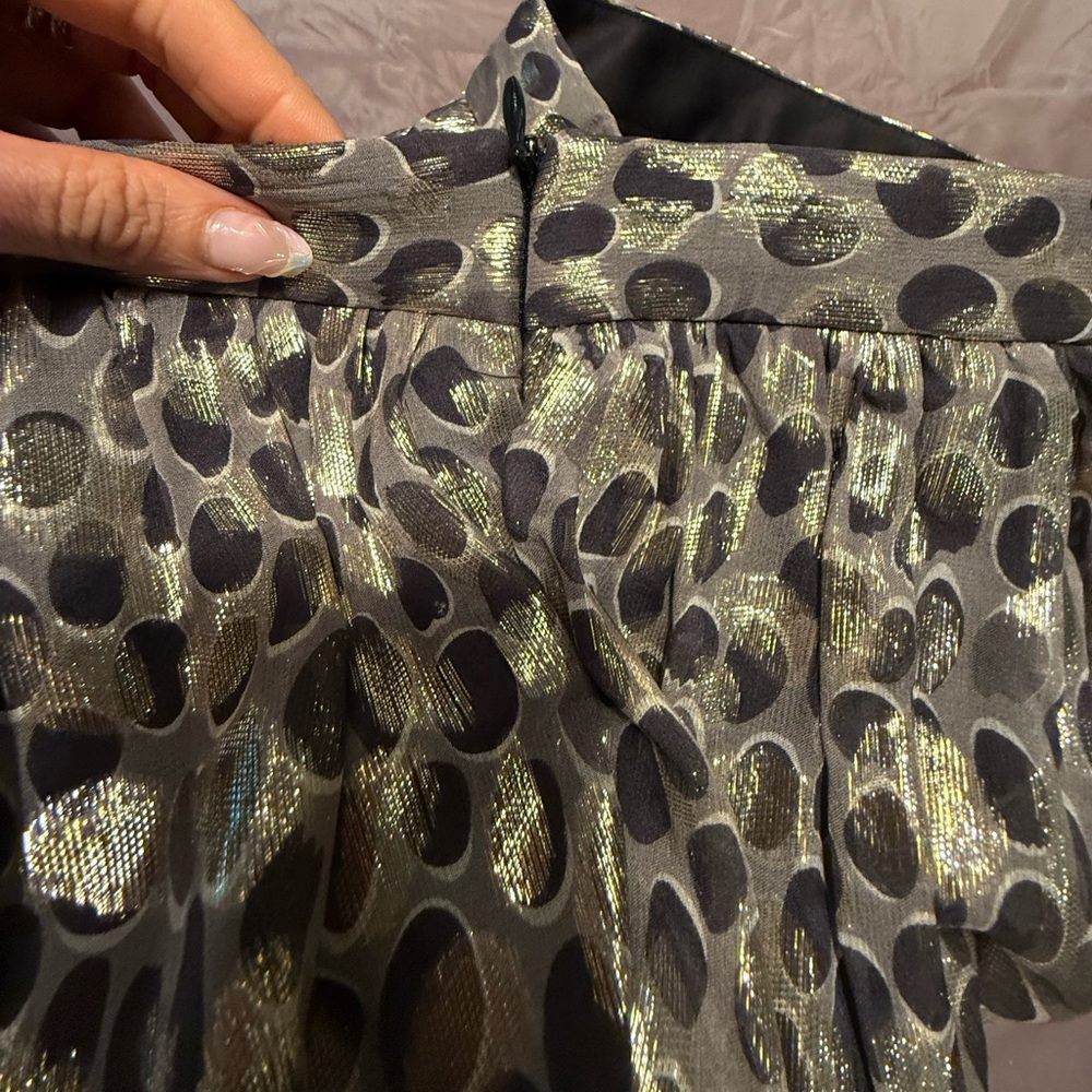 NWOT Necessary Objects Gold/Silver/Black Layered Mini Skirt Size Small - Picture 4 of 7